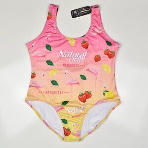 Natural Light Natty Naturdays Flamingo Beer Swimsuit NEW 2x